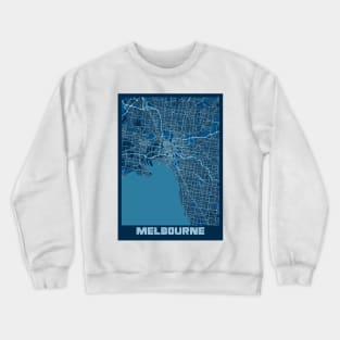 Melbourne - Australia Peace City Map Crewneck Sweatshirt